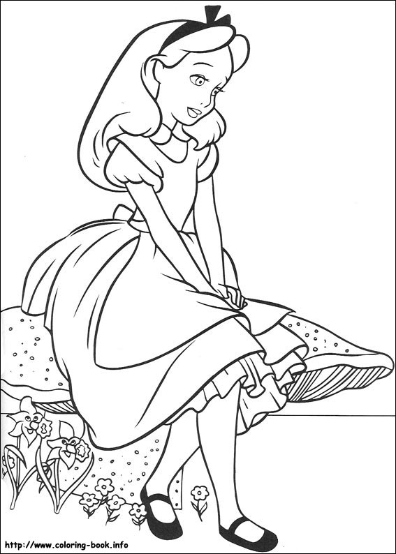 Alice in Wonderland coloring picture